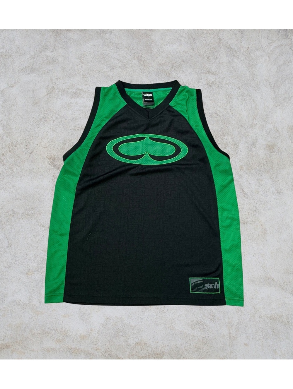 Y2K SRH Spade Mesh Basketball Jersey Black Green Skate XL